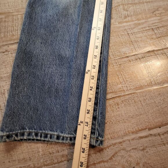 Structure Jeans Men's 33x28 Straight Leg Relaxed Loose Blue Denim Distressed - Picture 8 of 12